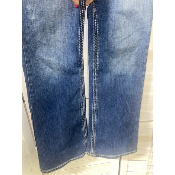 Ariat REAL Jeans Womens 31S Mid Rise Bootcut Dark Faded Wash Western Denim - Picture 3 of 11